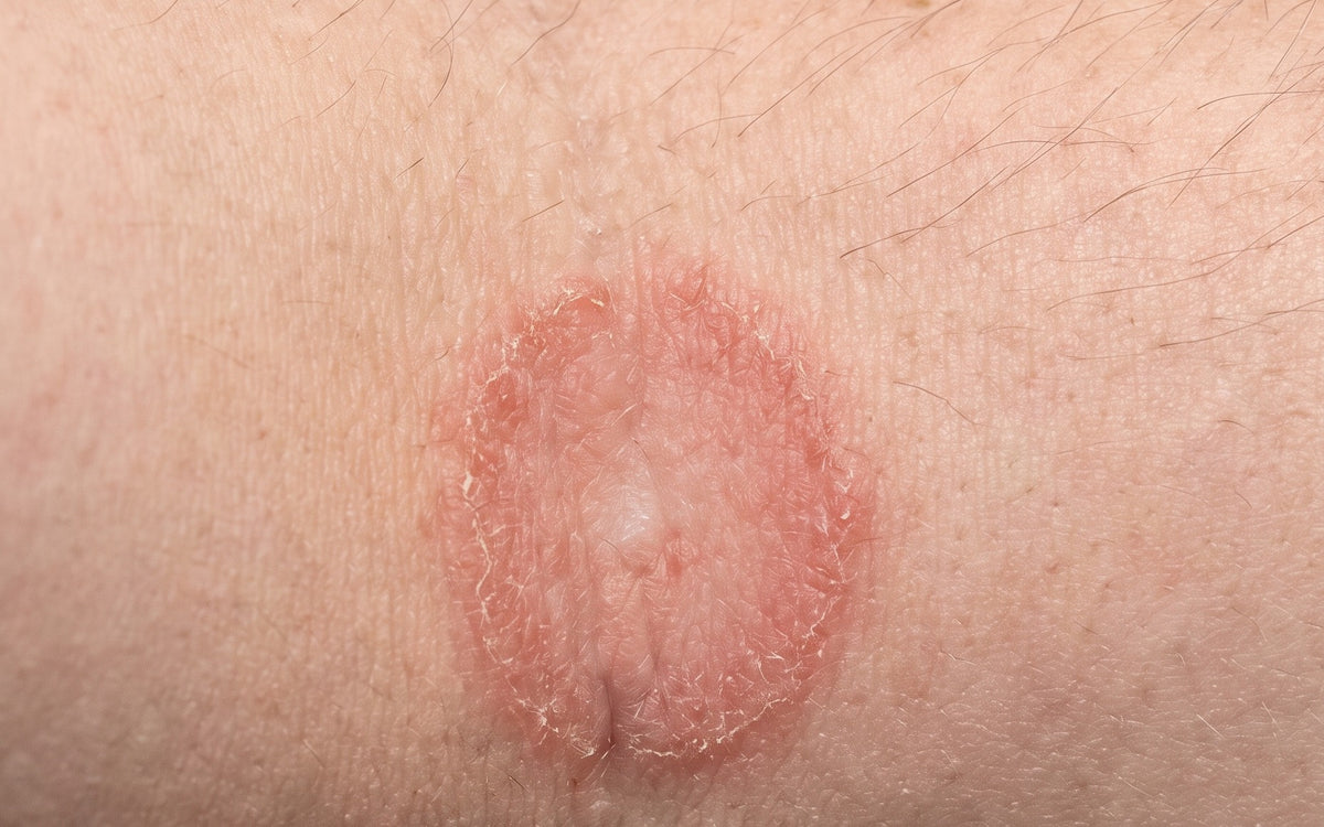 Piel irritada con lesión en anillo